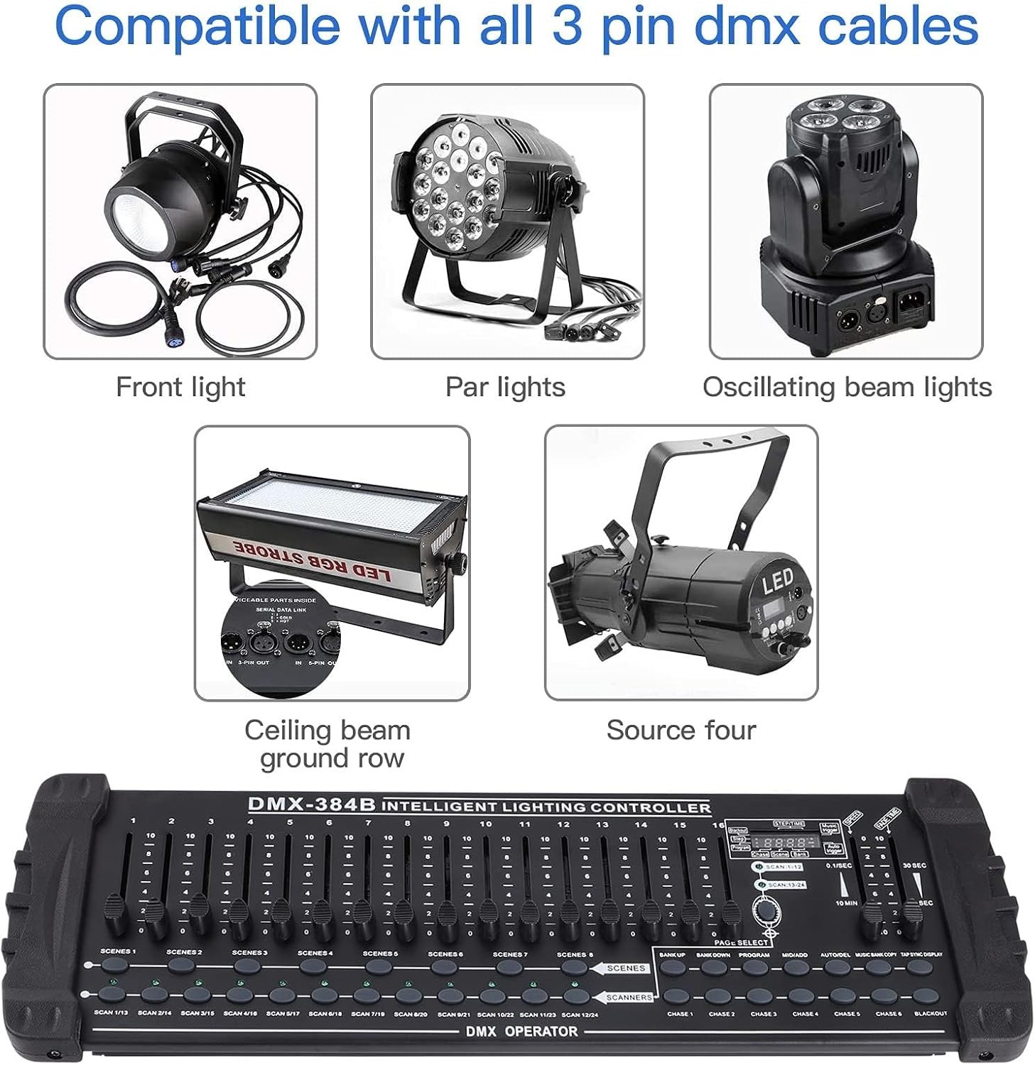 DJ Controller 384CH DMX Cotroller Use for Program Editing of Bar Club Live Li...