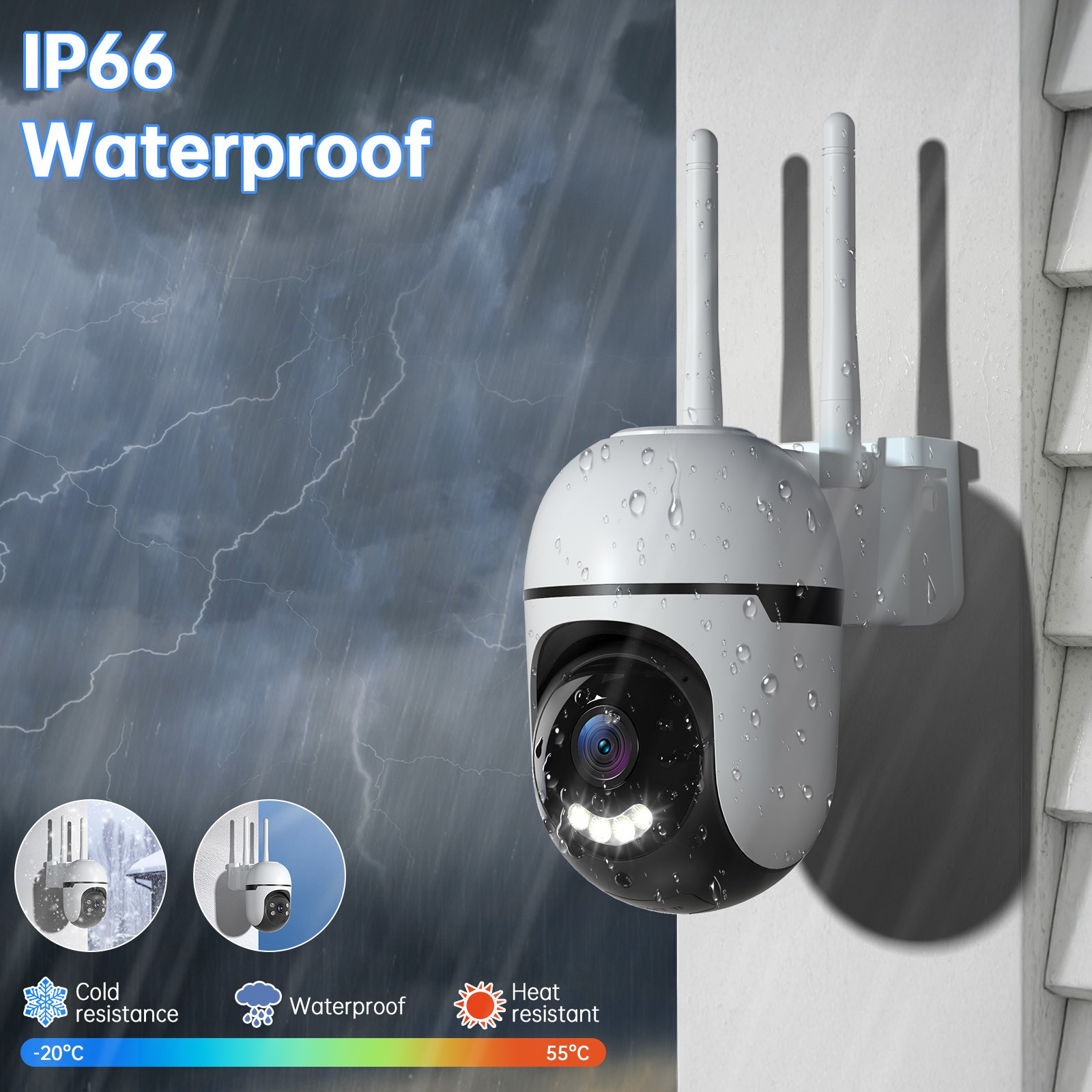5G WiFi Outdoor Security Camera 2K Wireless Home Camera Easy Install IP66
