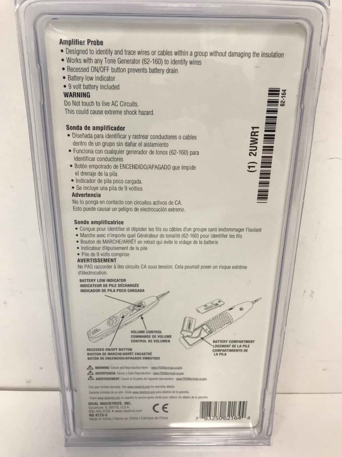 IDEAL 62-164 AMPLIFIER PROBE NEW
