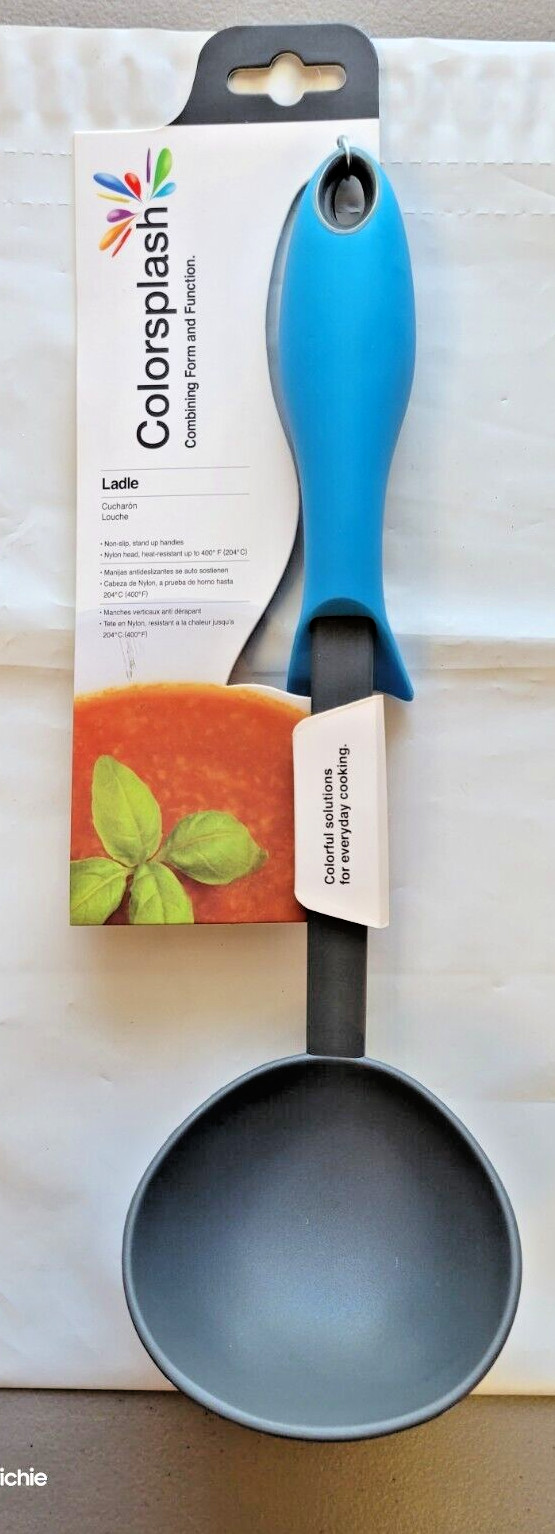 Colorsplash by Gibson Home Soup/Cooking LADLE ~ Hooks to pots ~ FREE SHIPPING