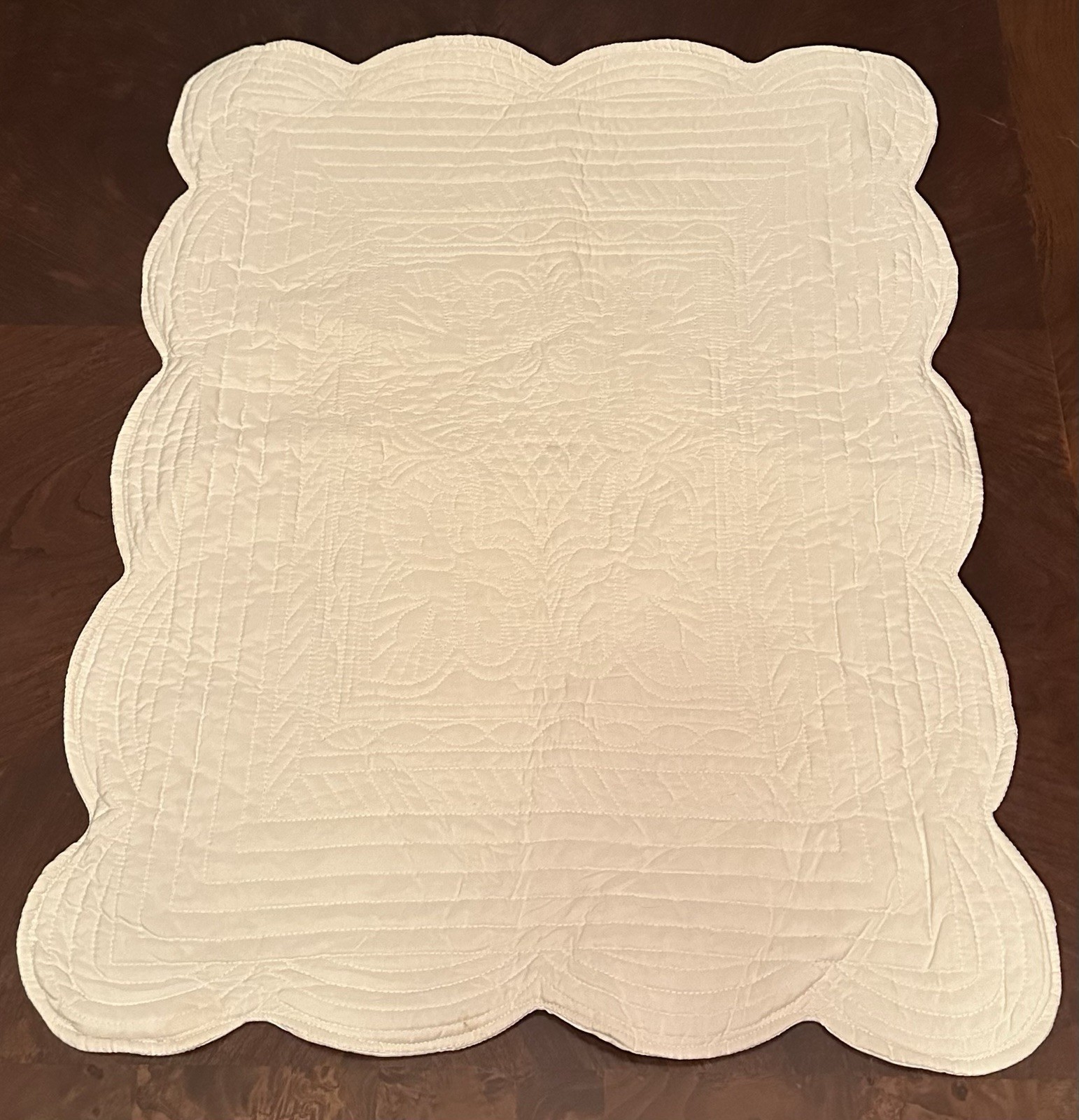 2 ~ MADISON PARK Quebec Quilted Pillow Sham ~ Ivory ~ Standard