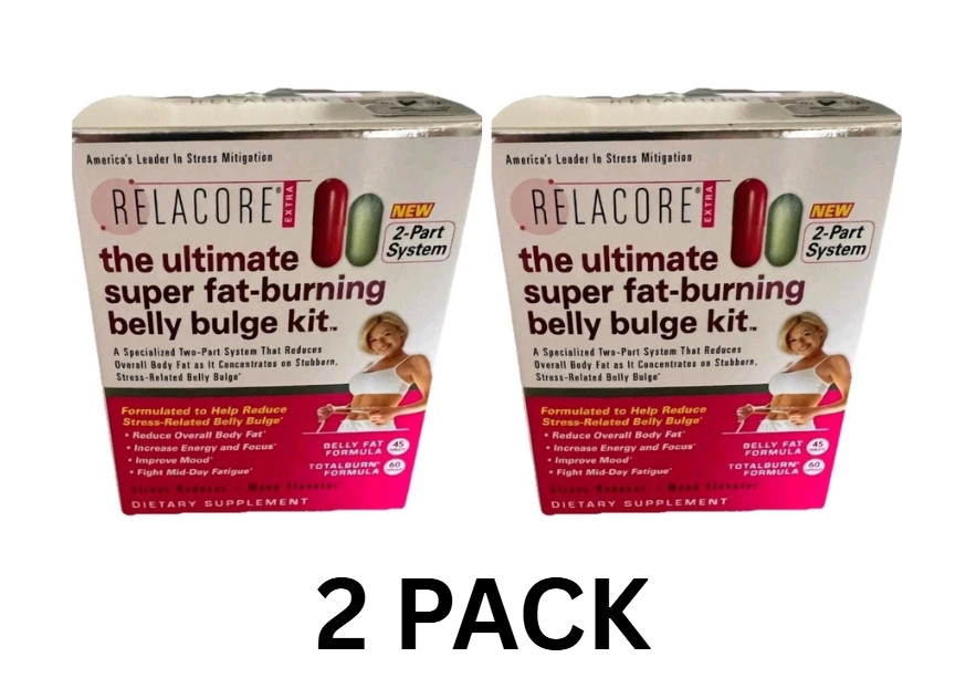 2 Pack Relacore The Ultimate Super Fat Burning Belly Bulge Kit Exp 06/27