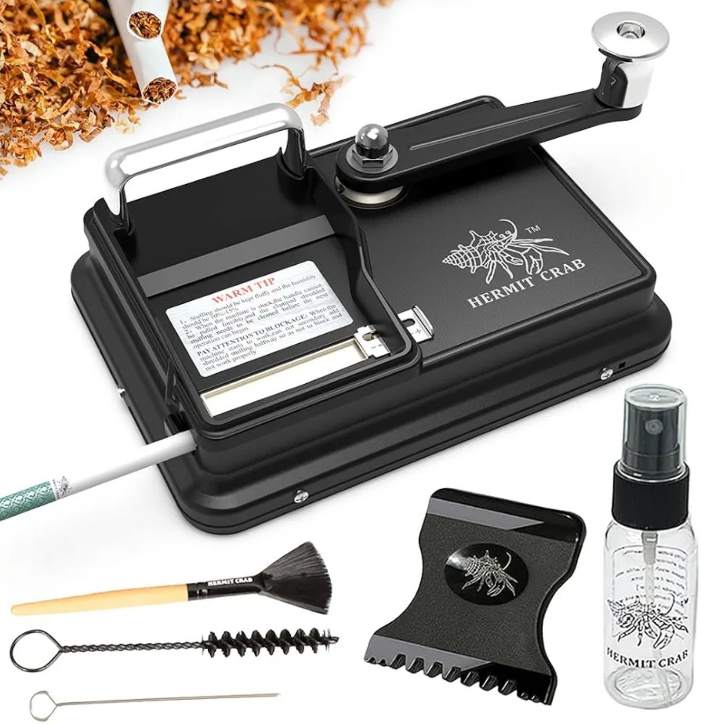 Hermit Crab Manual Cigarette Injector Machine HC-B1 Heavy Duty Hand Crank Roller