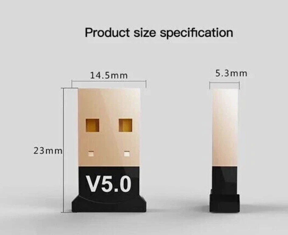 USB Bluetooth 5.0 Adapter Wireless Dongle For Laptop PC Window 10 11 Computer