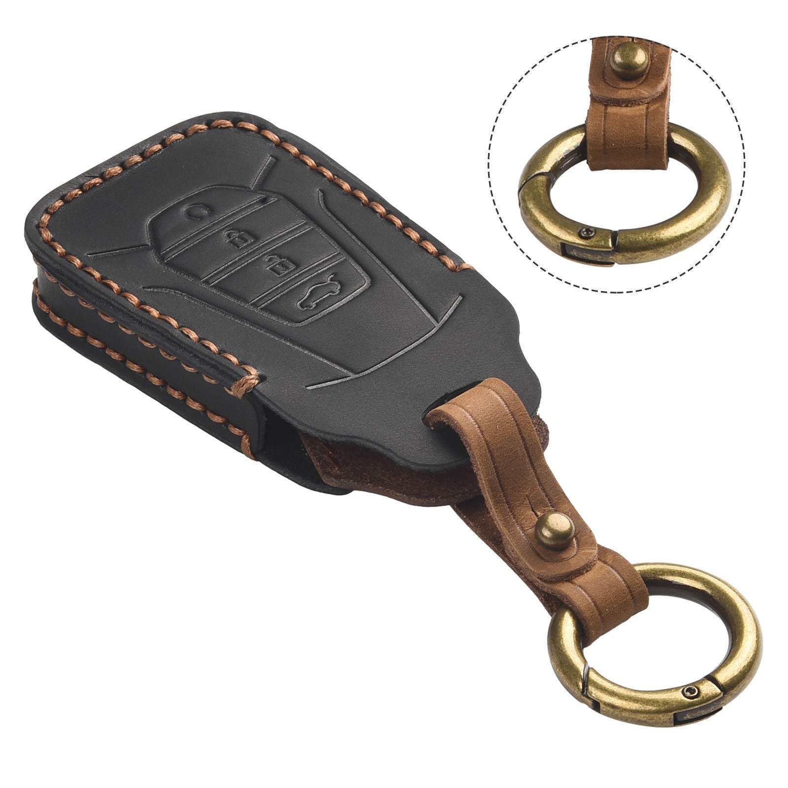Luxurious Black Leather Key Cover for ISUZU MU X MUX MU X D MAX 4Button
