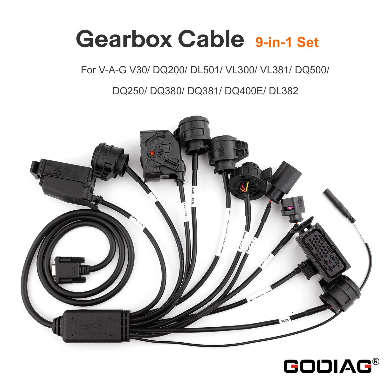 GODIAG Gearbox Cable for DL501/VL300/VL381/DQ500/DQ250/DQ380/DQ381/DQ400E 9-in-1