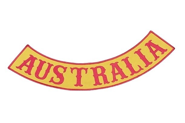 Australia Rocker Emblem Patches Vest Motorcycle Big Bottom Red & Yellow Patch