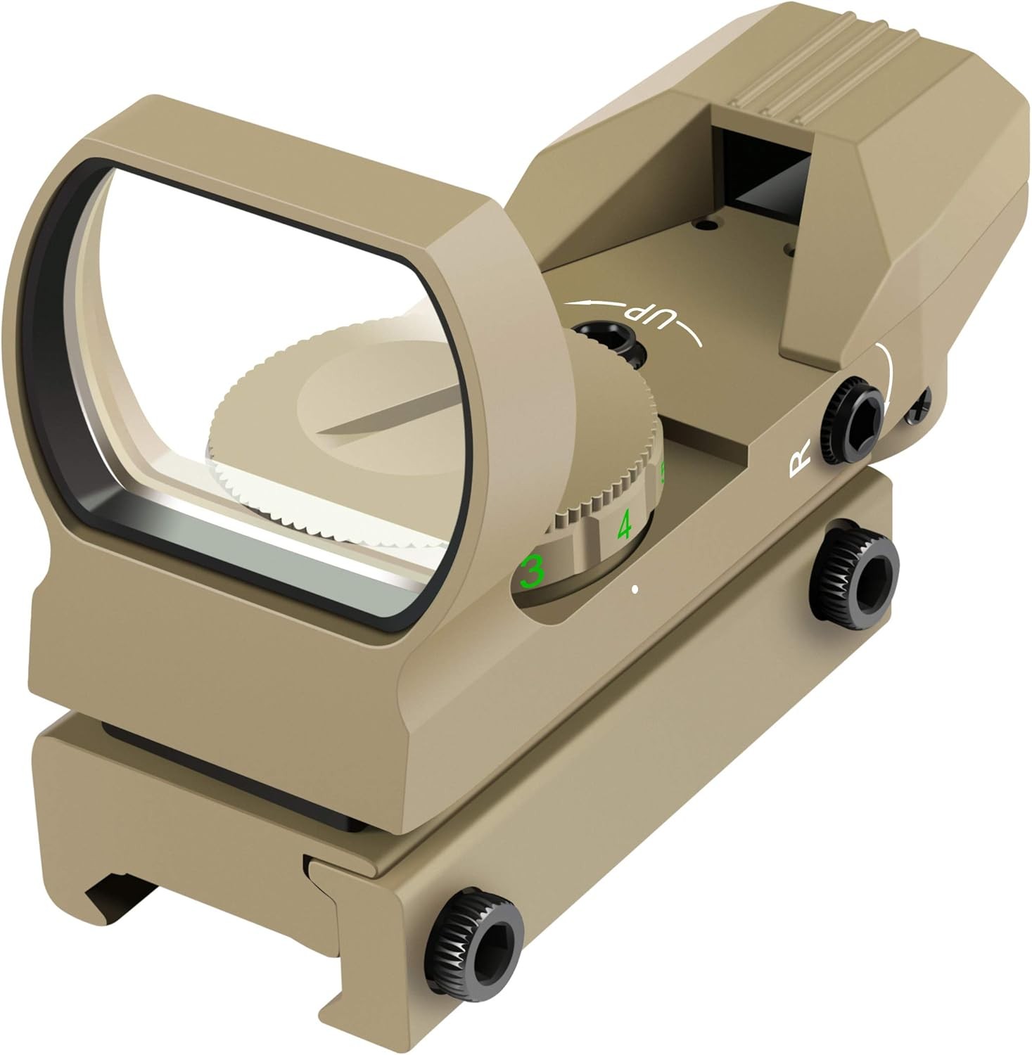 Feyachi Reflex Sight - Adjustable Reticle (4 Styles) Both Red and Green in one S
