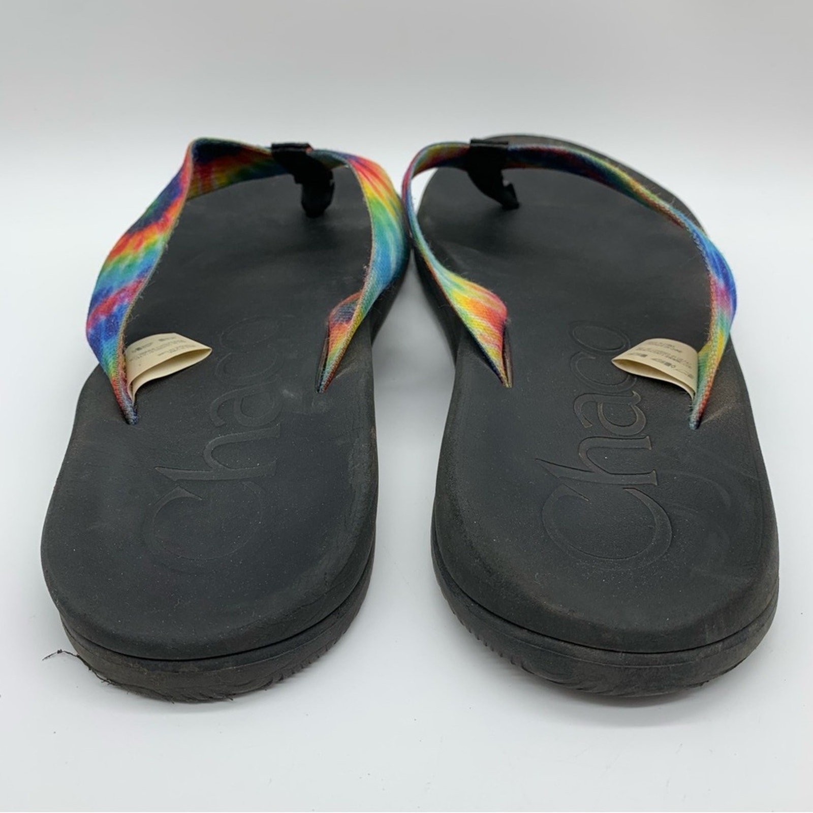 Chaco Mens Chillos Dark Rainbow Tie Dye Flip Flop Size 12 Outdoor Gorpcore