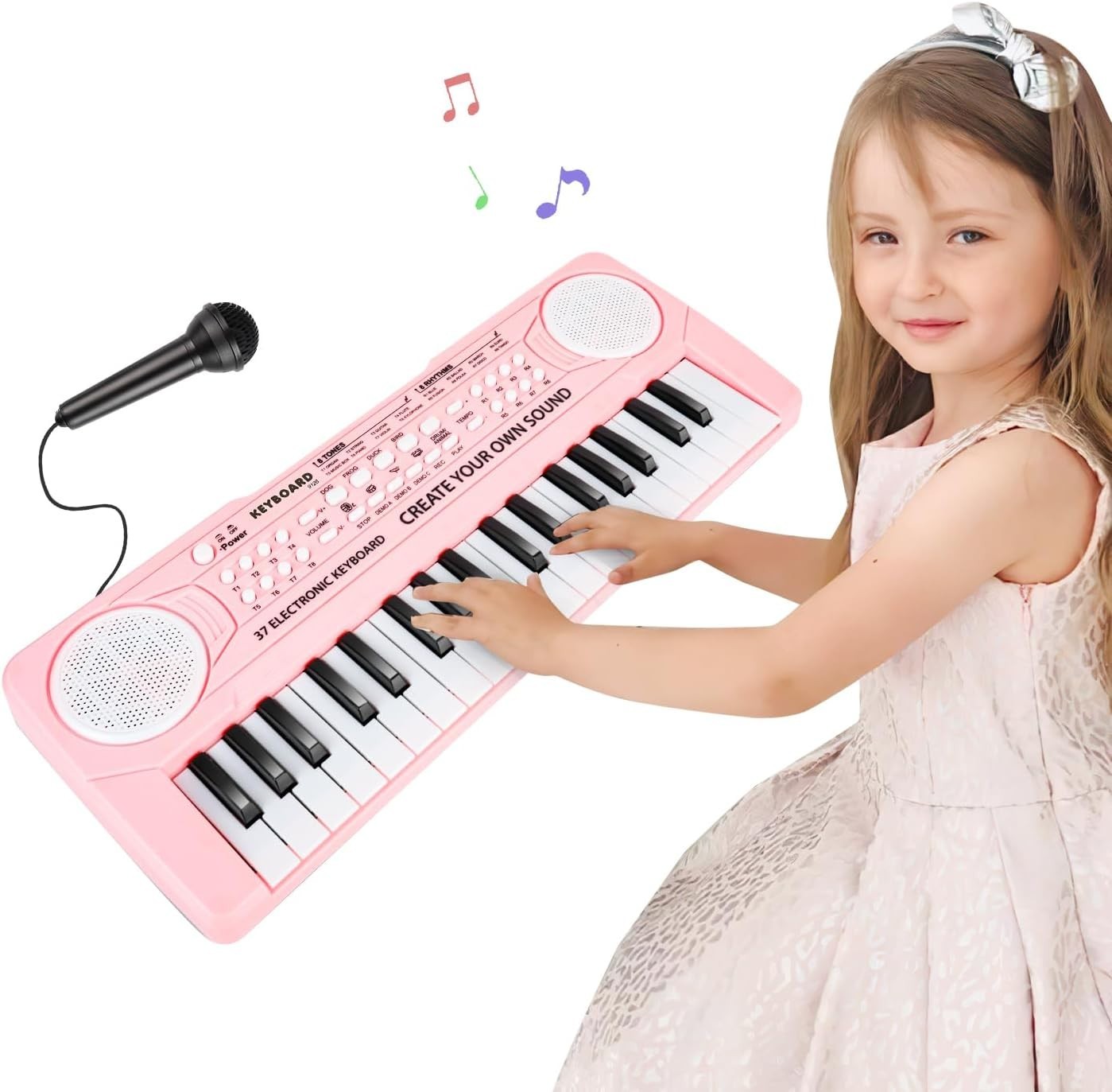 Kids 37 Keys Piano Keyboard | Music Piano Toys with Microphone | Portable Dual
