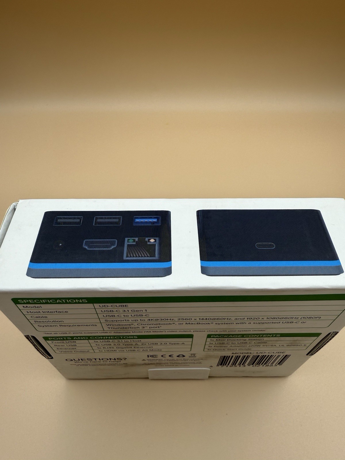 PLUGABLE TECHNOLOGIES UD-CUBE PLUGABLE UD-CUBE USB C MINI DOCKING STATION