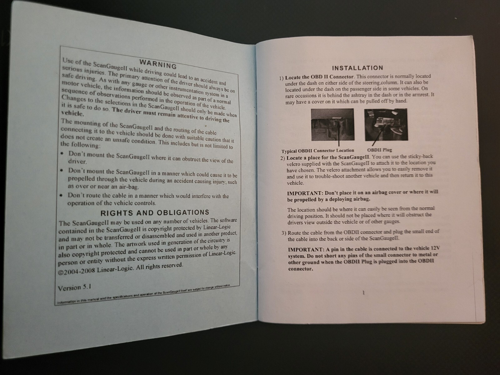 Scan Gauge II Original Users Manual