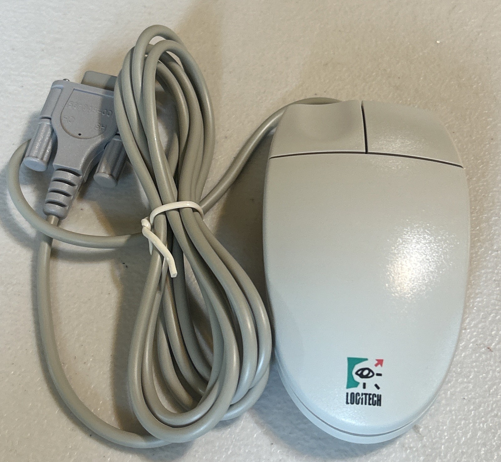 Rare Vintage Logitech 2-Button Serial Mechanical Ball Mouse M-M34 (B-J)