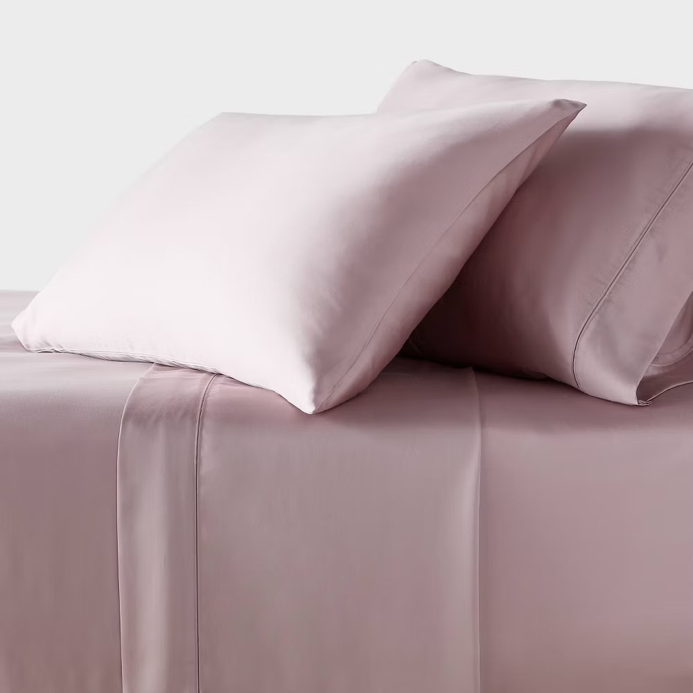 Twin/Twin XL 320 Thread Count Cool TENCEL Lyocell Sheet Set Rose Ash