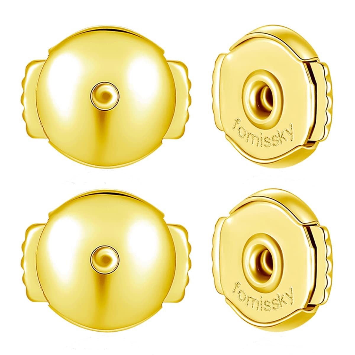 Secure Locking Earring Backs for Studs 2 Pairs, Hypoallergenic Earring Backs ...