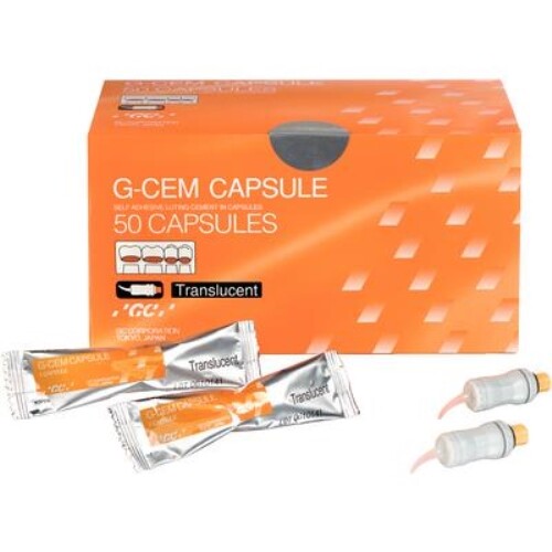 GC G-CEM TRANSLUCENT CAPSULES - SELF-ADHESIVE RESIN LUTING CEMENT – 50/BOX