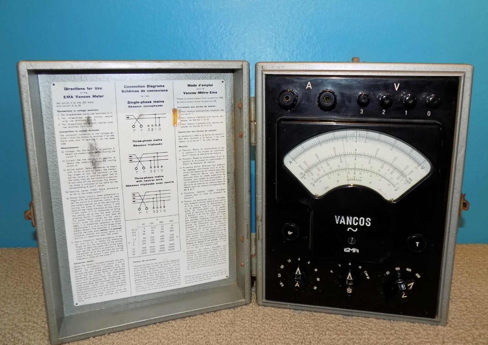 EMA Swiss Made Analog AC Voltmeter Single / Three Phase Free Shipping