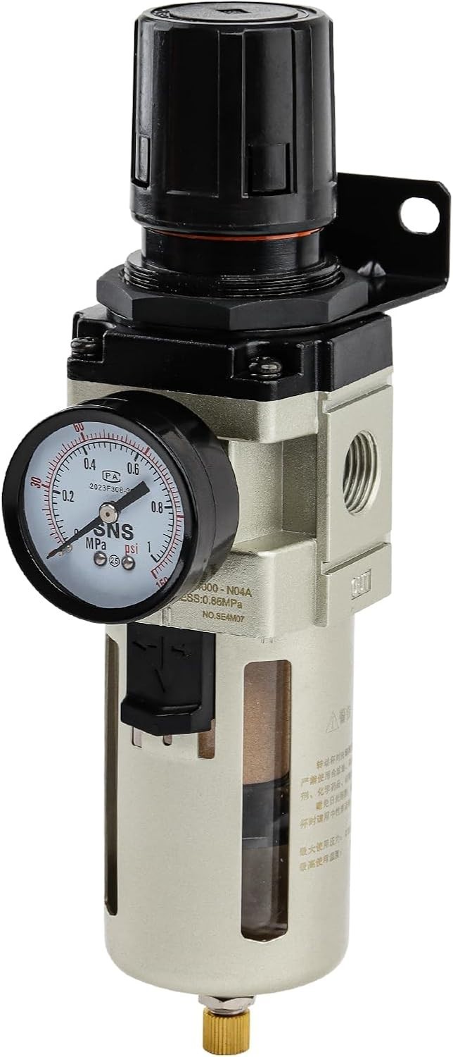 High Performance 1/2”NPT Air Filter Regulator with Semi-Automatic Drainage