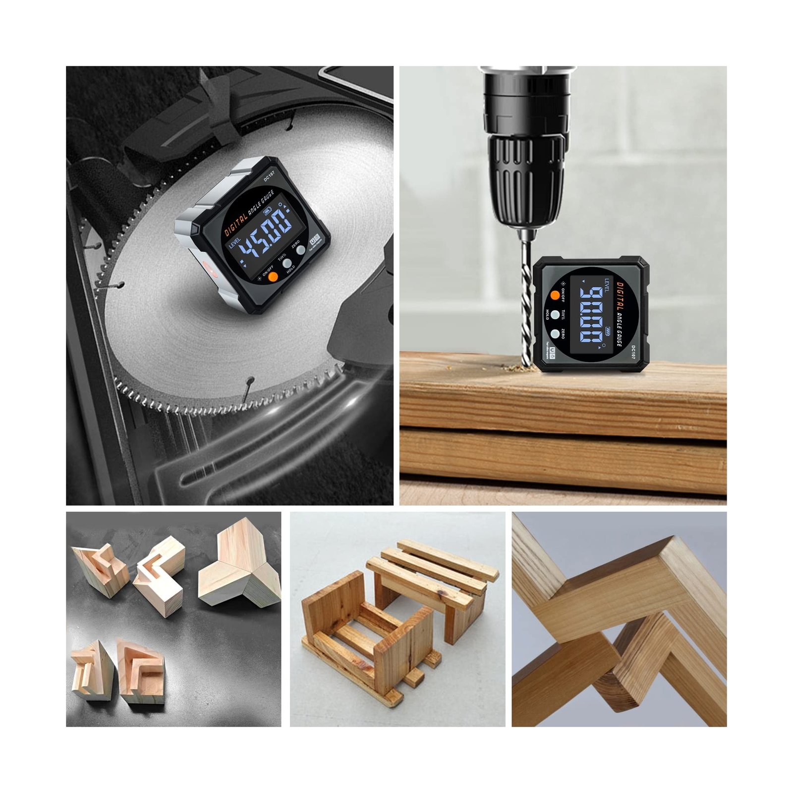 Digital Angle Finder with Electronic Laser - 4-side Strong Magnetic Angle Gau...