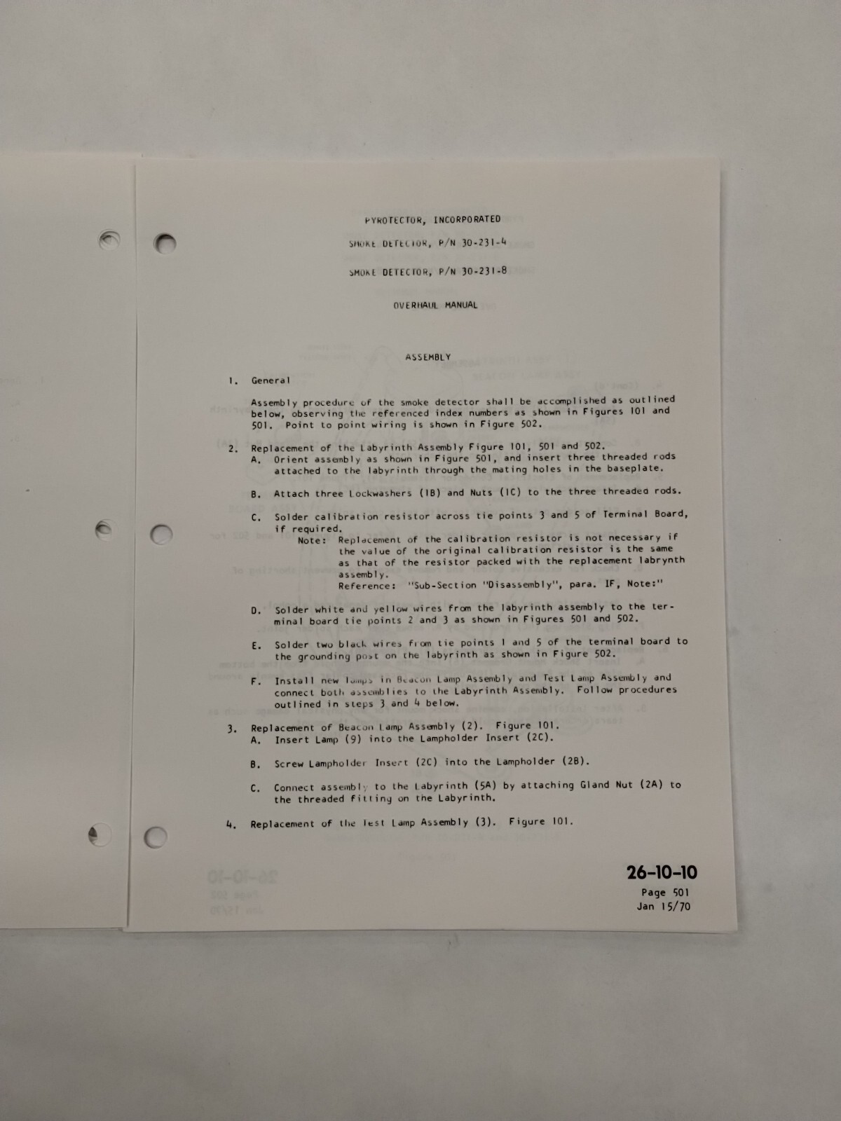 Pyrotector Incorporated Smoke Detector Overhaul Manual-Original