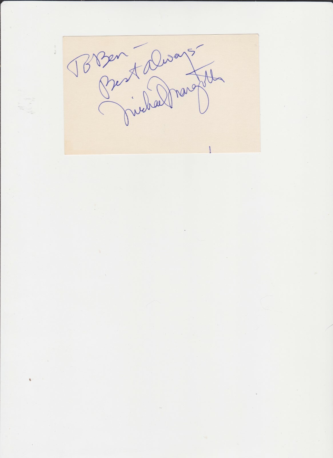 MICHAEL MARGOTTA AUTOGRAPH ON INDEX CARD