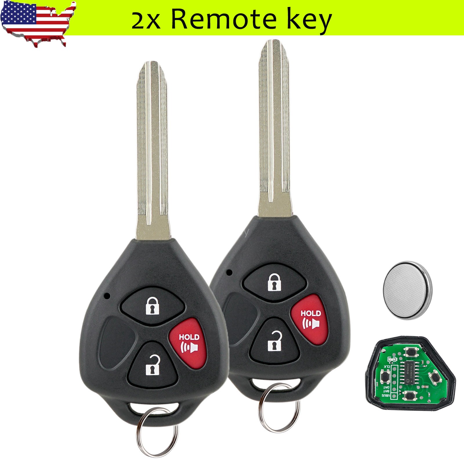 2 For 2006 2007 2008 2009 2010 2011 Toyota RAV 4 Rav4 Entry Remote Key Fob 4D67
