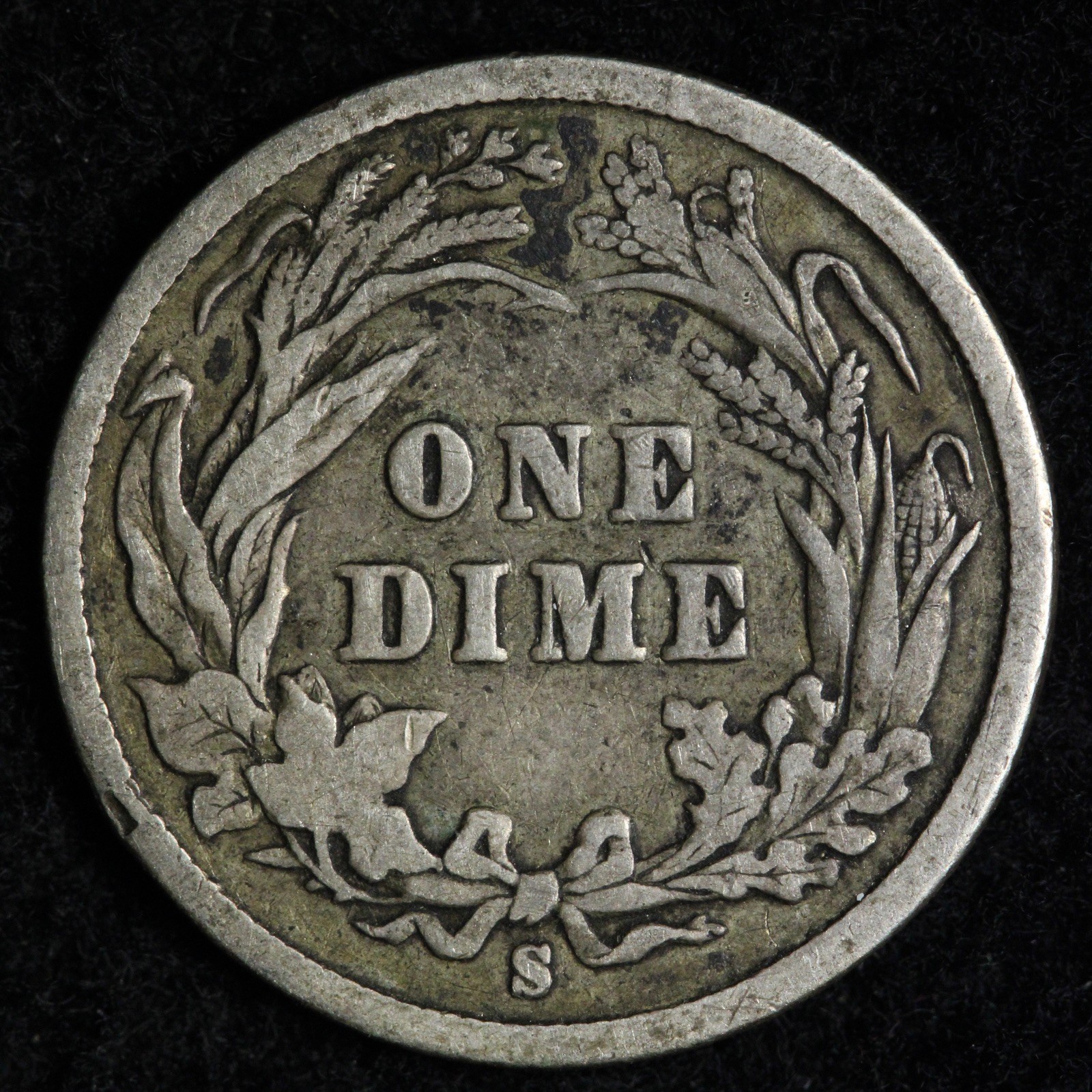 1897-S Barber Silver Dime FINE E296 KQCN