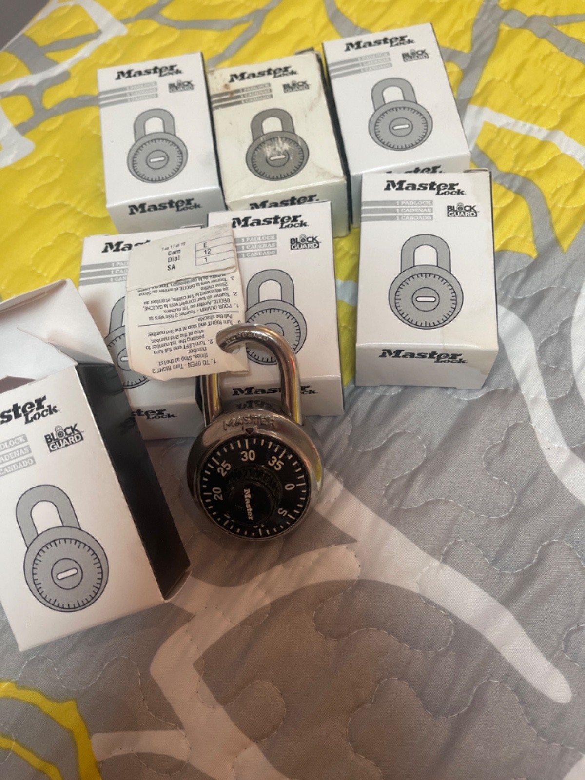 Lot of 7Master Lock Padlock Block Guard 1525 Combination Lock New In Box