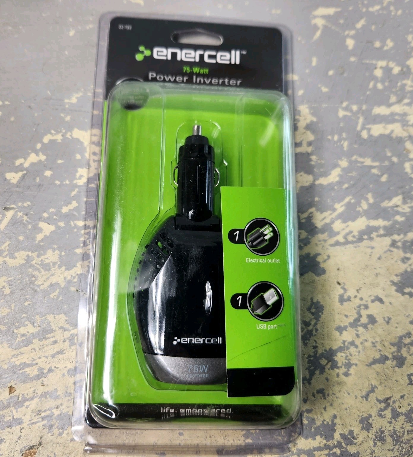 Enercell 75W Power Inverter Car Cigarette Lighter 12V DC to 115V AC + USB Port