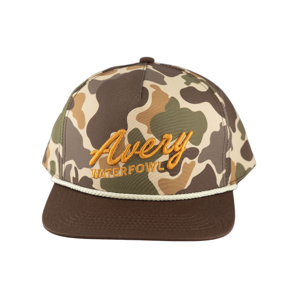 Avery Waterfowl 5-Panel Camo Rope Hat – Snapback Hunting Cap