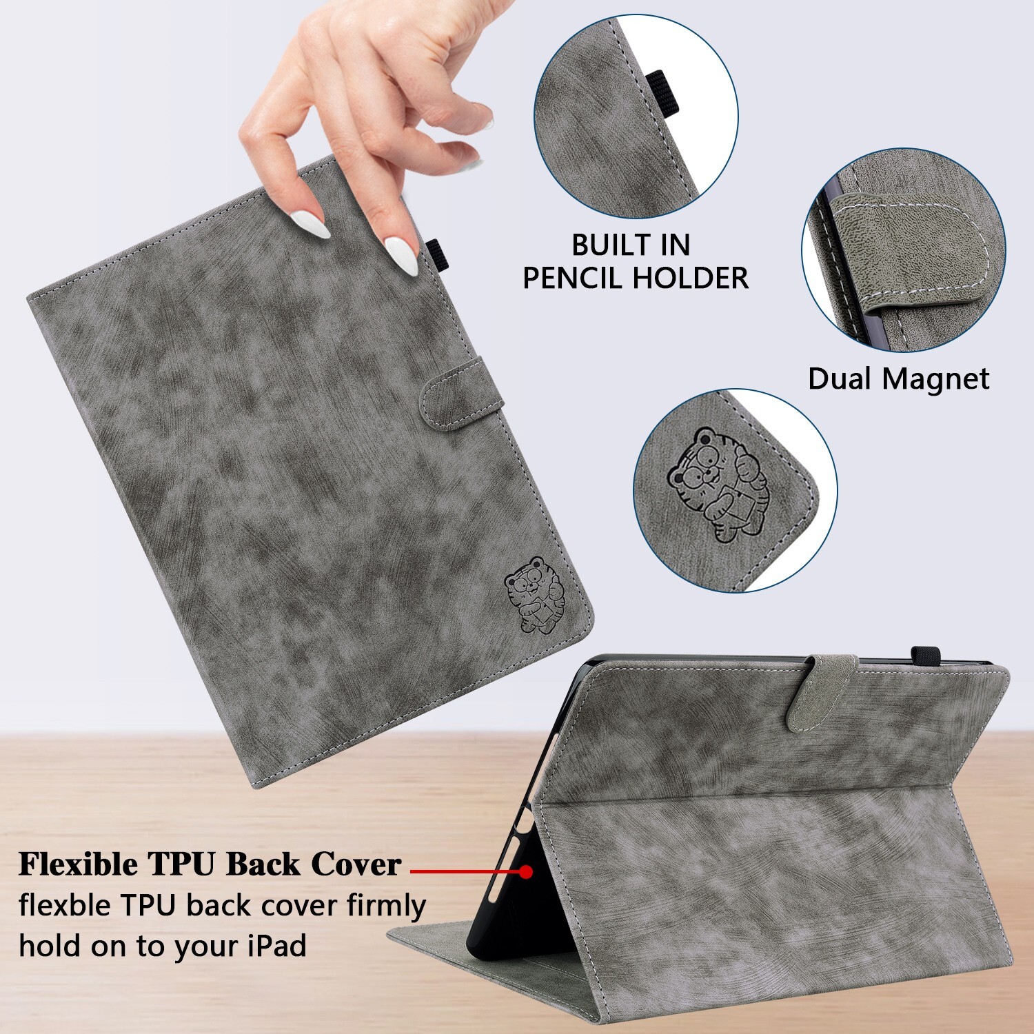 Tablet Case [Select Model] - Leather Flip Case Protective Cover with Stand A02TX