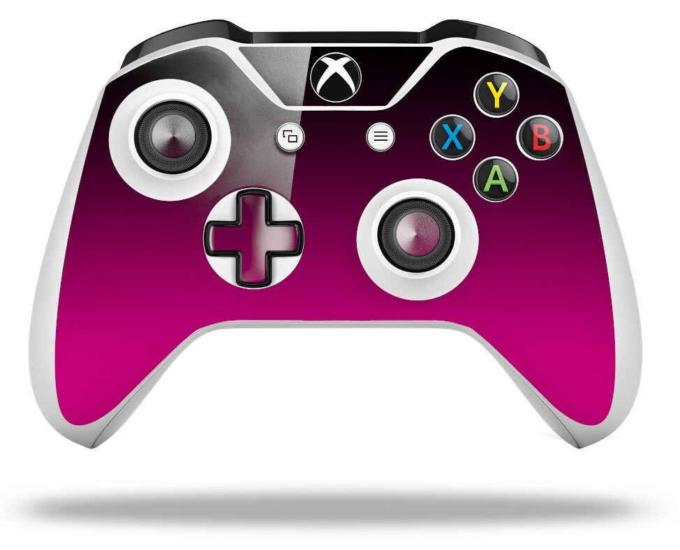Skin for XBOX One S X Controller Smooth Fades Hot Pink Black Vinyl Decal