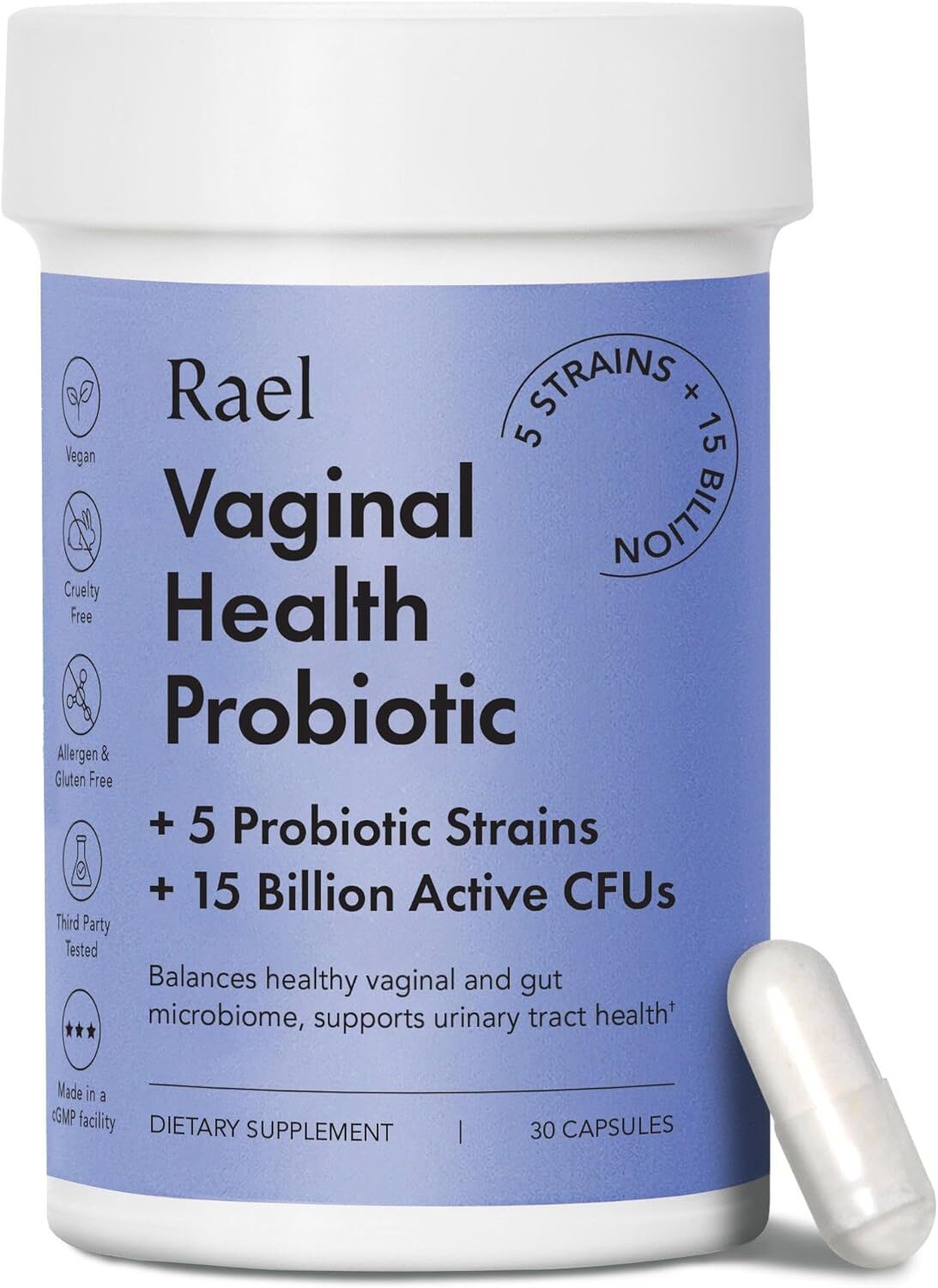 Vaginal Health Probiotic Supplement - pH Balance Supplement, Vegan (30 Servings)