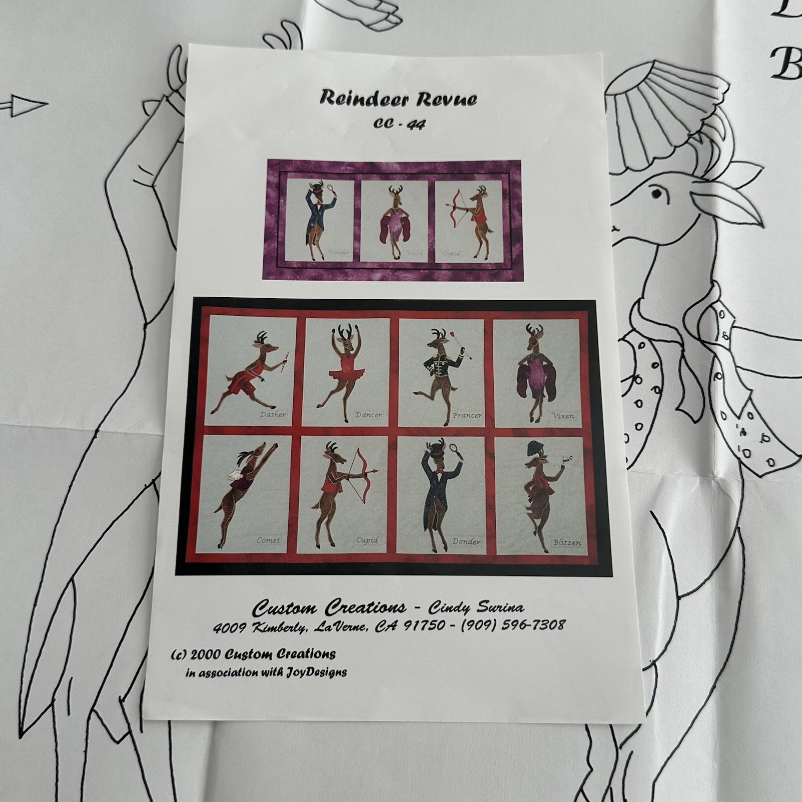 Reindeer Revue Quilt Appliqué Pattern Cindy Survina Custom Creations Christmas