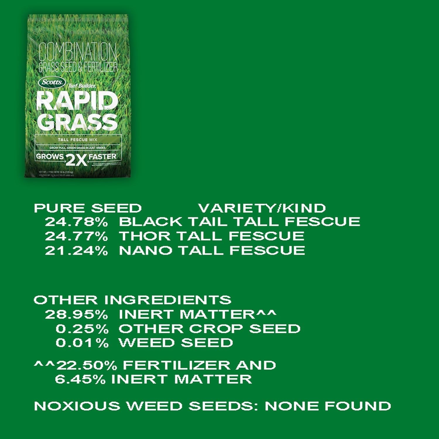 Scotts Turf Builder 5.6 lbs. Rapid Grass Tall Fescue Mix Combination Seed