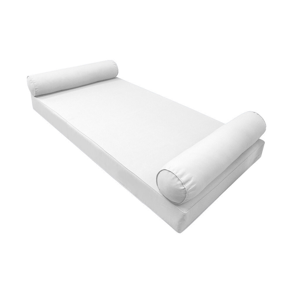 |SLIPCOVER ONLY|S5 Daybed Mattress Bolster Pillow Covers Pipe Trim Queen AD106
