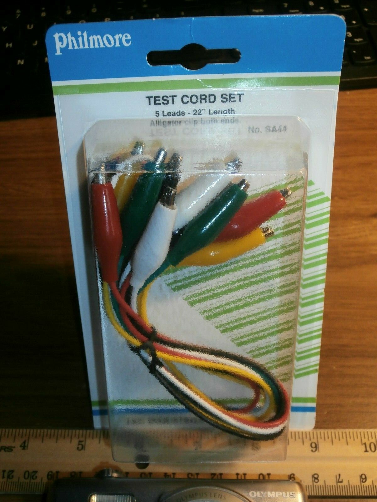 SET of 5 HVY DUTY ALLIGATOR CLIP TEST LEADS 22" LONG.Philmore SA44,NEW