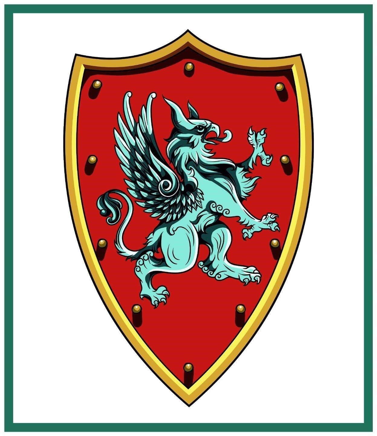 Griffin Medieval Heraldry Shield Crest Coat of Arms Counted Cross Stitch Pattern