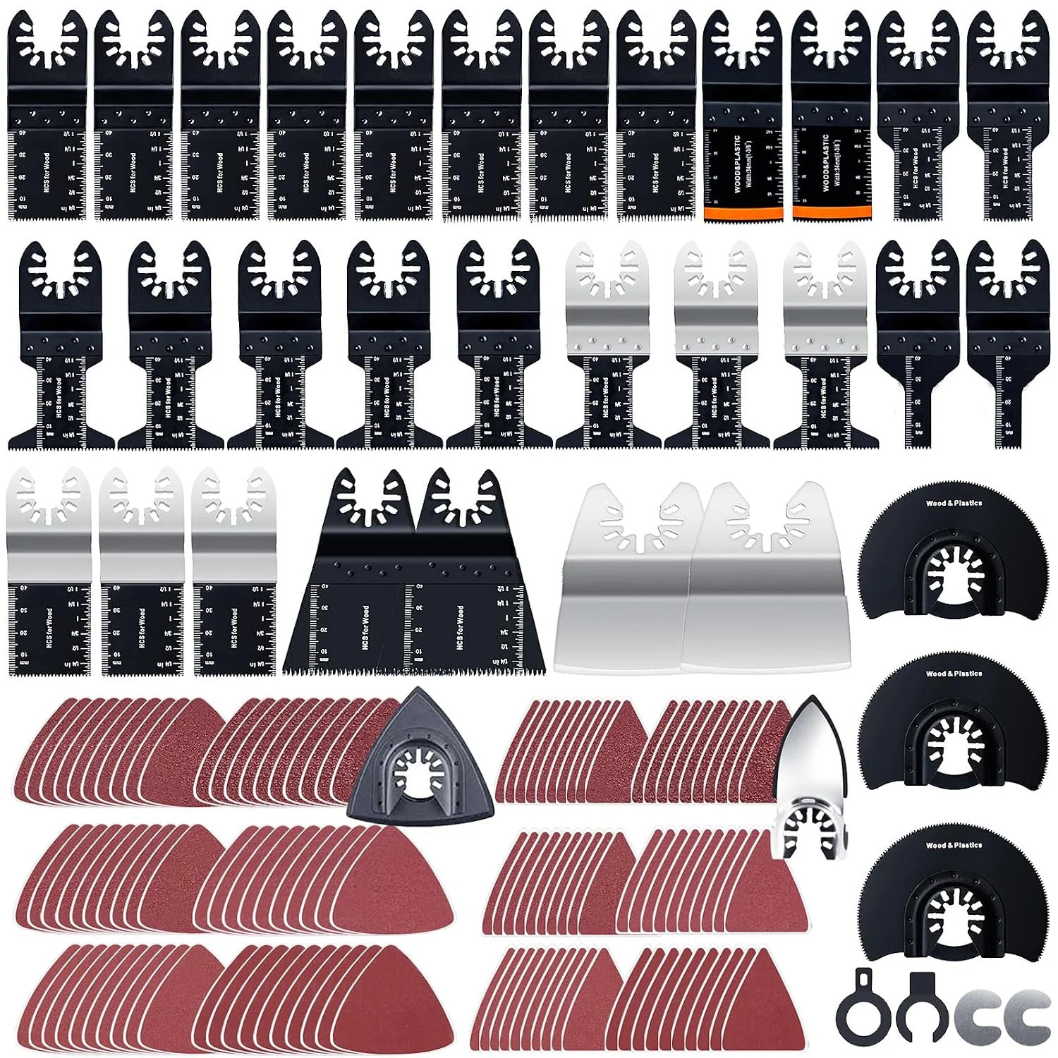 158 Pack Oscillating Saw Blades, Oscillating Tool Blades with Sandpaper, Multito