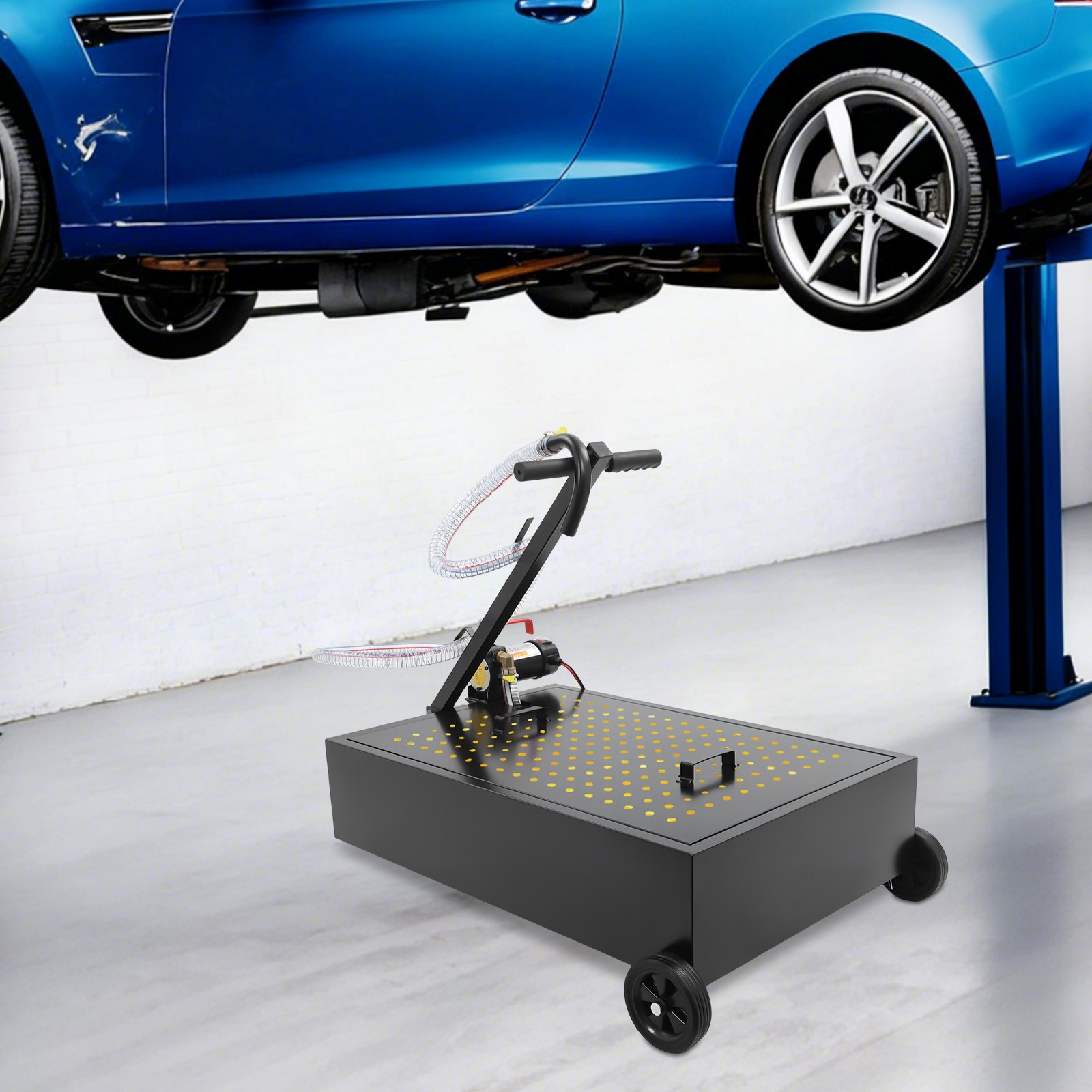 75.71L/20 Gallon Oil Drain Pan 40L/Min Oil Drain Cart w/ Pump Oil Drain Pan US