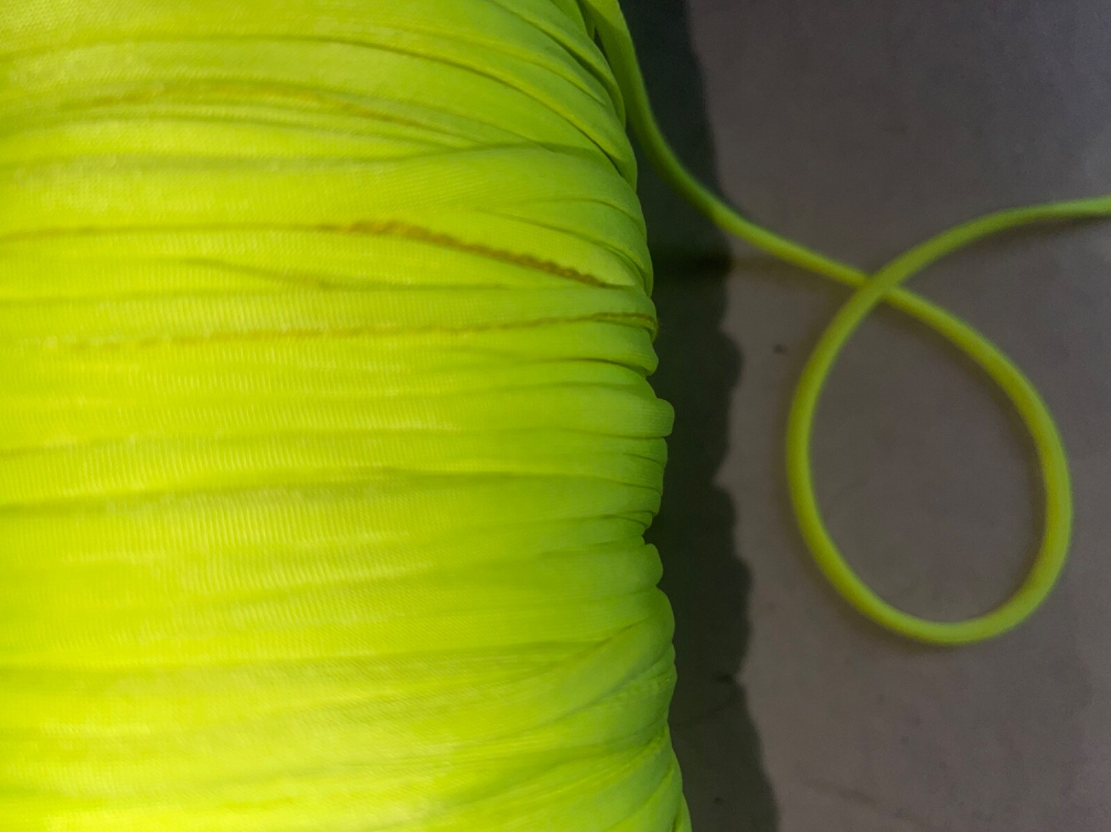 10 yards neon yellow cord strap string ties corset 3/16” wide