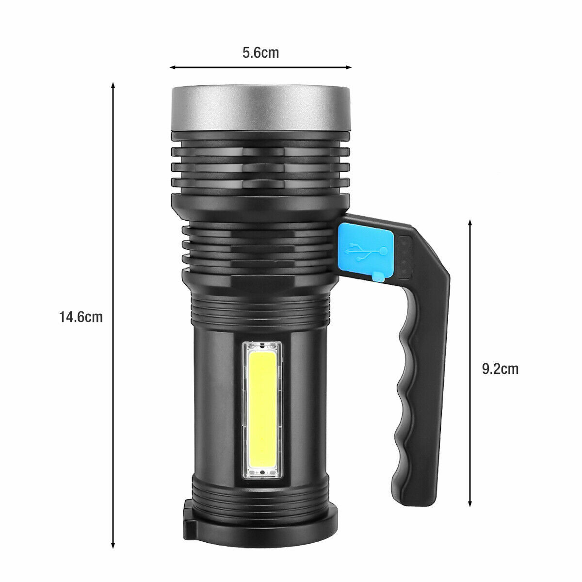 Rechargeable Searchlight Portable Super Bright Handheld Spotlight Flashlight