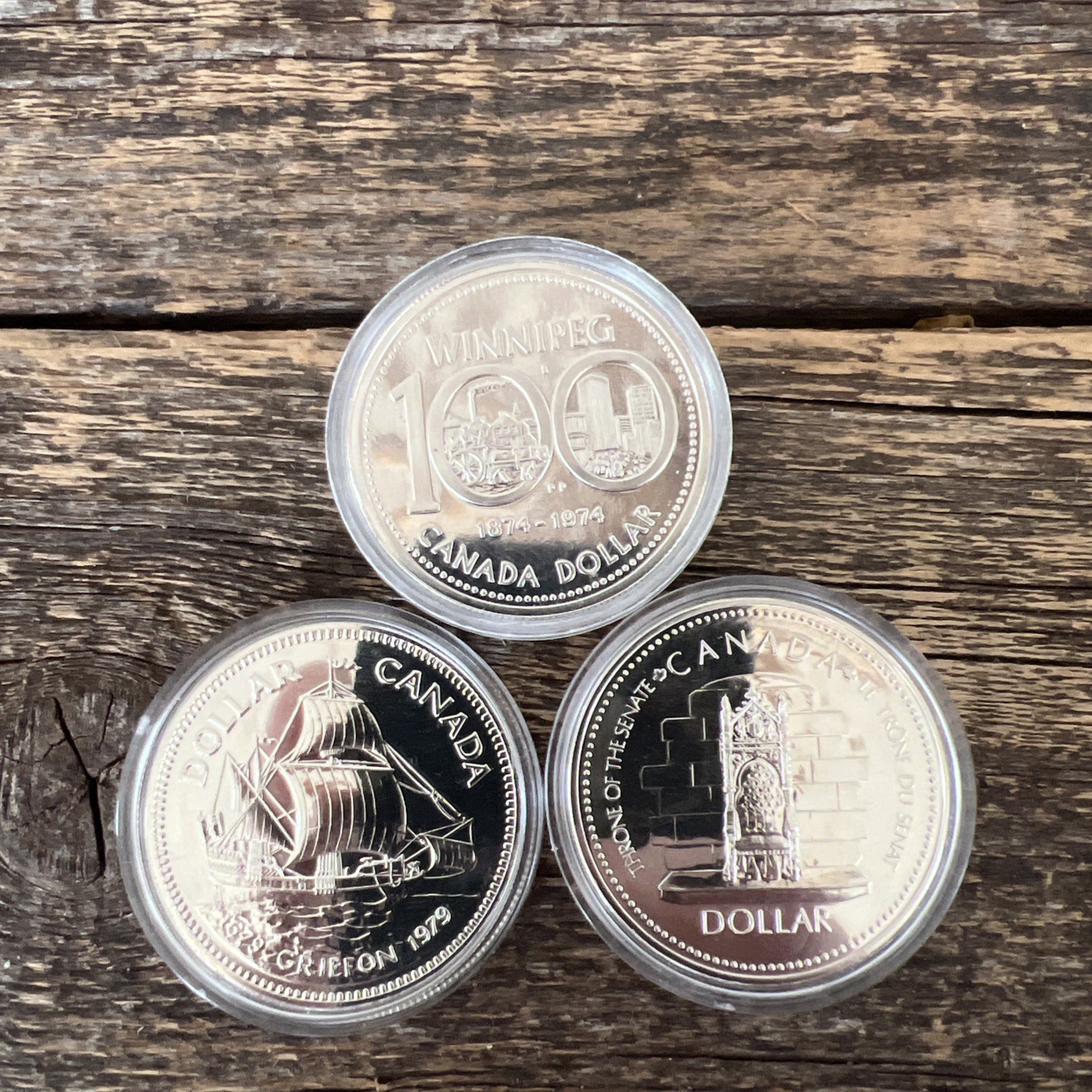 1970’s Commemorative Silver Canadian Dollar proof 50% Silver Each Coin Lot Of 3