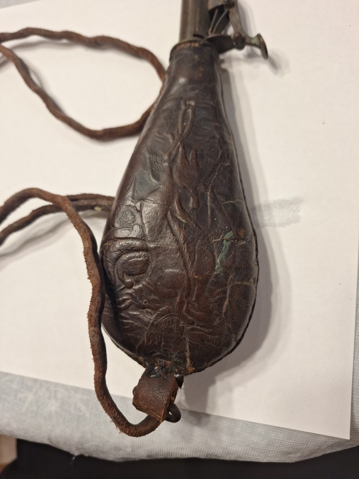 Antique 1800s Shot Flask/Powder Horn