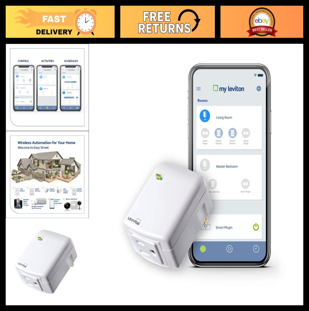 Smart Wi-Fi Plug-in Outlet, Works with Alexa, No Hub Required, Home Automation,