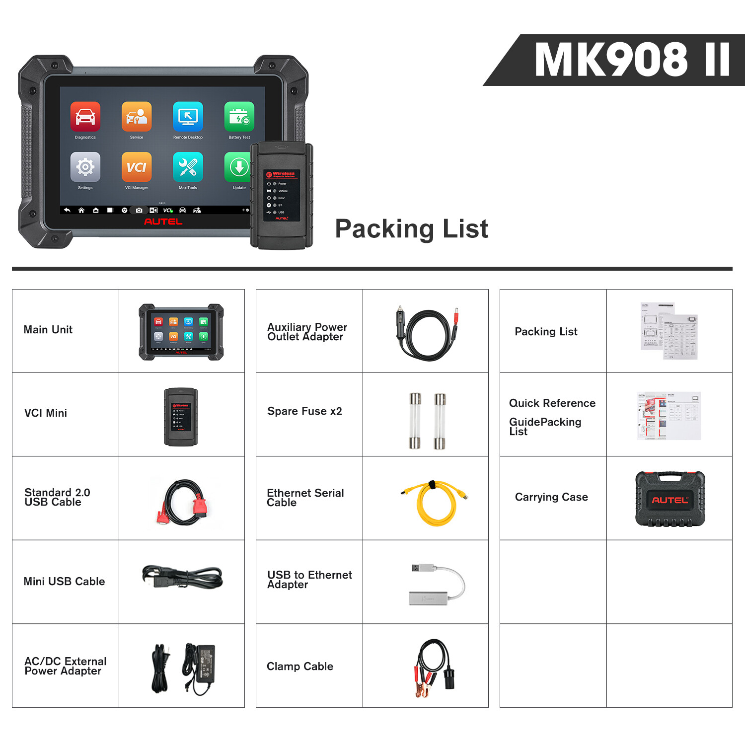 Autel MaxiCOM MK908 II as MS908S PRO II Elite PMI Coding OE Diagnostic Scanner