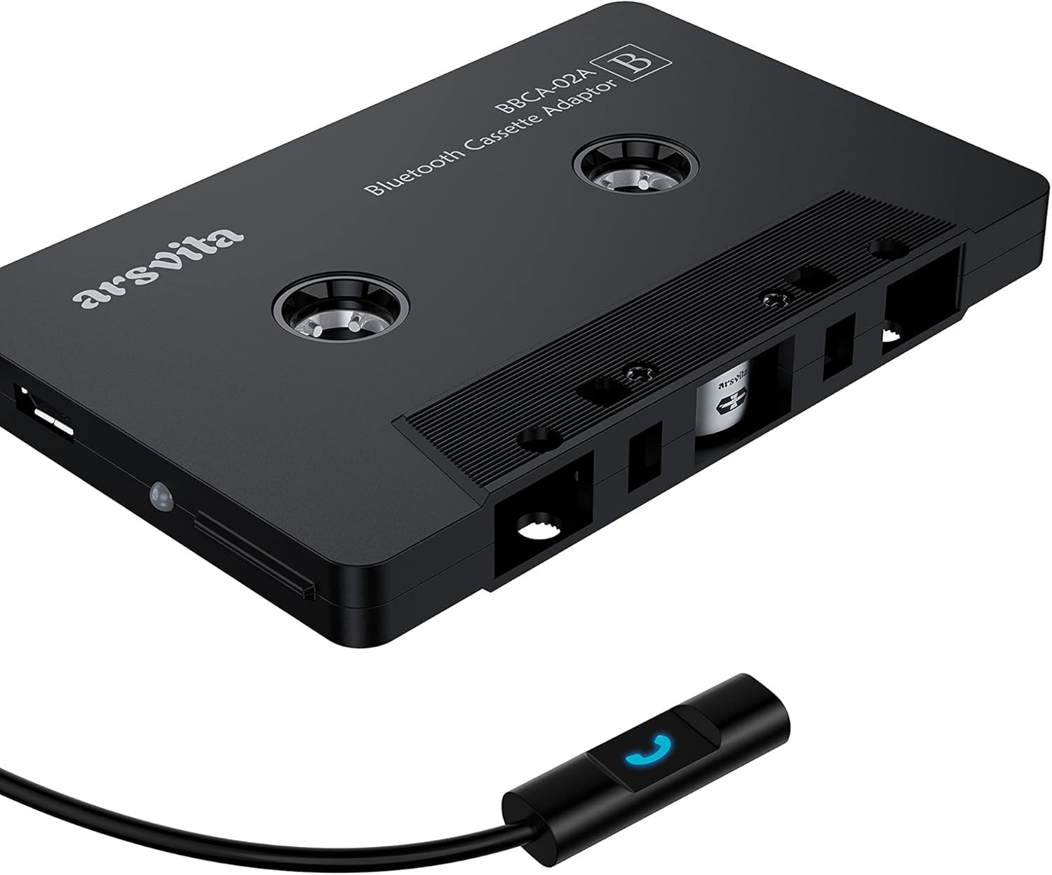 arsvita Bluetooth 5.0 Cassette to Aux Adapter for Car, Tape Audio Black02