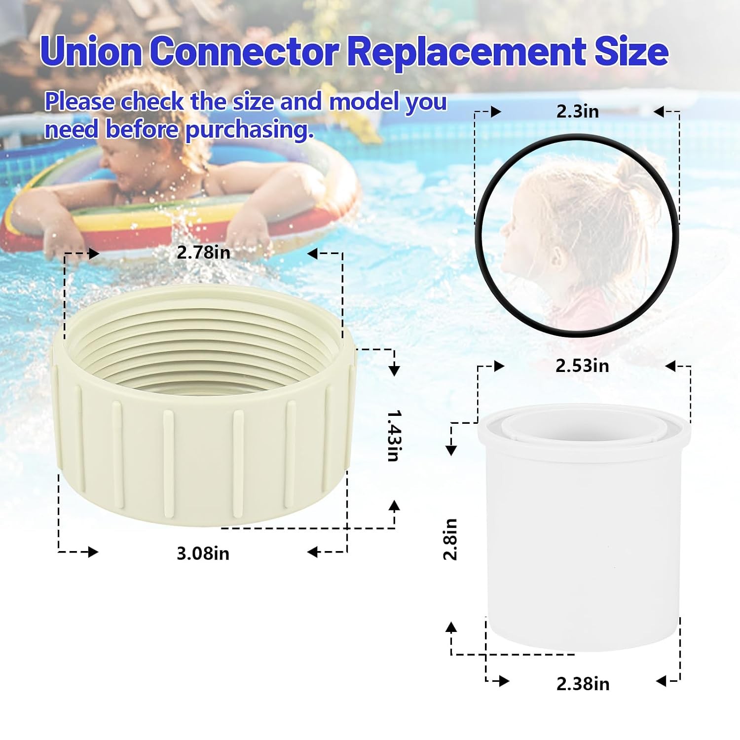 Pool Pump Union Fittings Replacement Pentair SuperFlo & SuperFlo Variable Speed