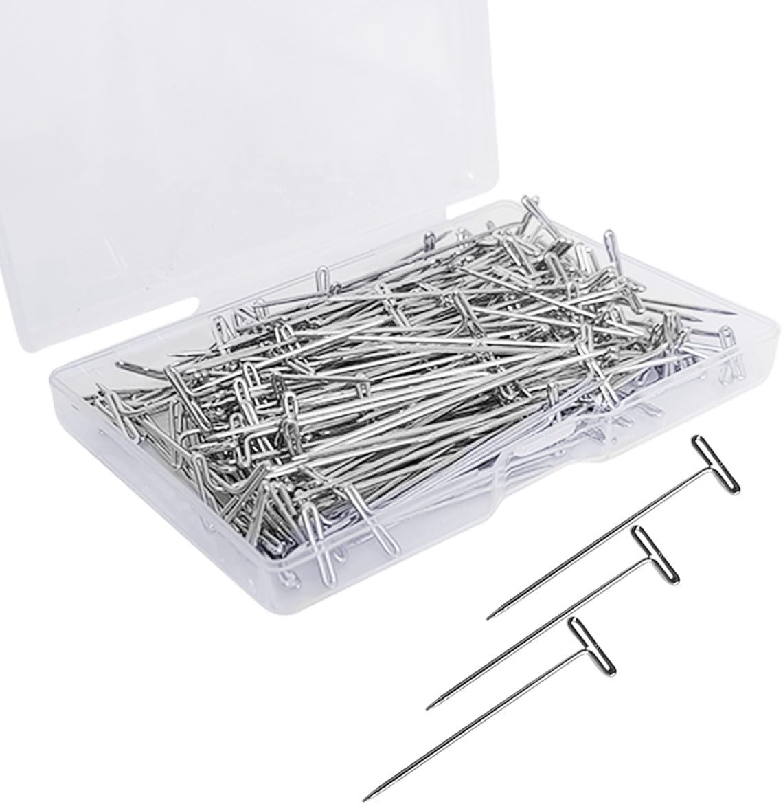 200 Pcs Steel T-Pins, Wig T-Pins, Stainless Steel T-Pin, 2 Inch T-Pin for Knitti