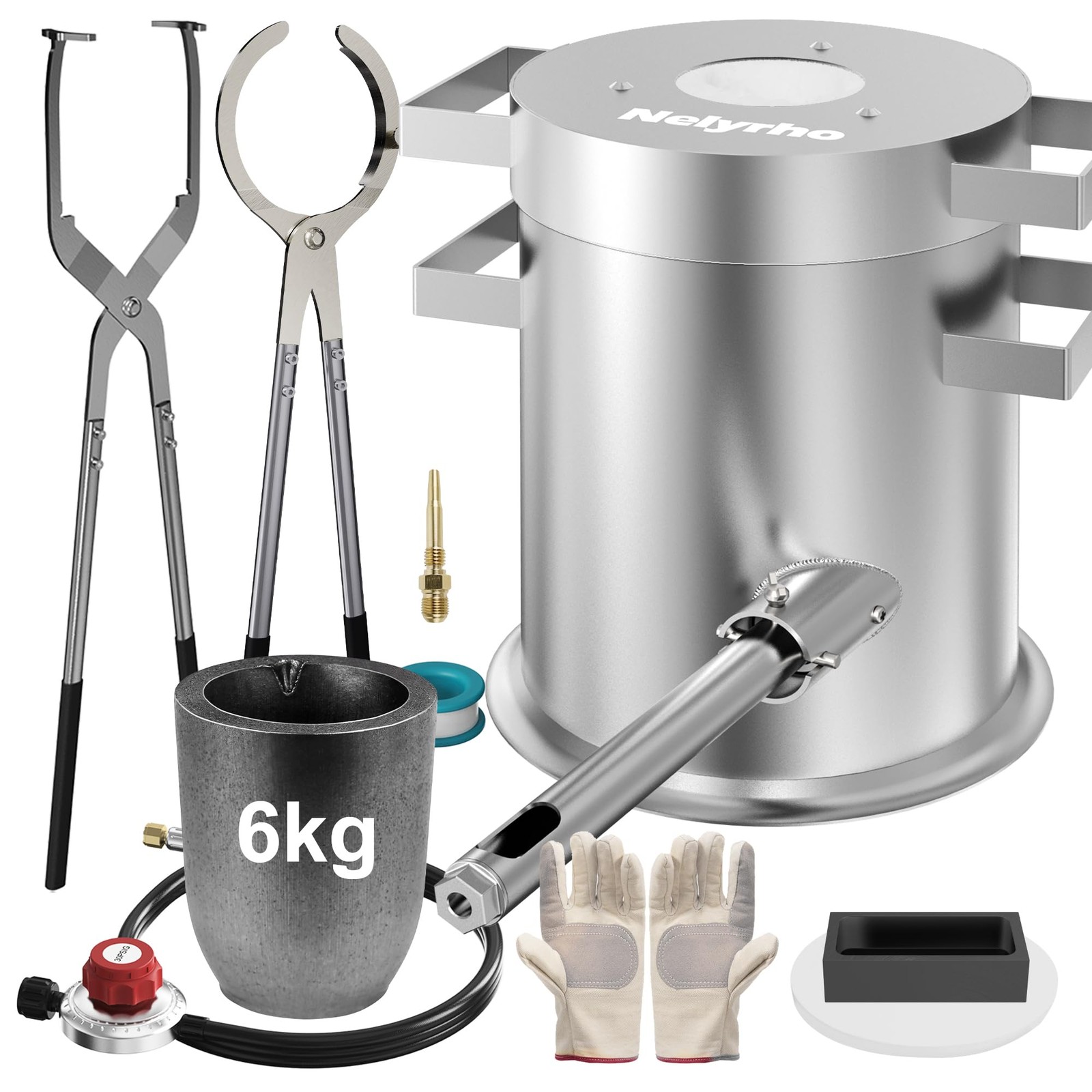6KG Propane Melting Furnace Kit – Metal Casting Machine for Gold, Silver, Cop...